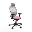 Jorquera sincro malla blanca bali rosa brazos 2D base nailon cabecero 2D ruedas 65mm engomada