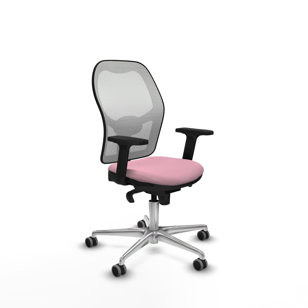 Jorquera sincro malla blanca bali rosa brazos 2D base aluminio  ruedas 65mm engomada