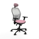 Jorquera sincro malla blanca bali rosa brazos 3D base nailon cabecero fijo ruedas 65mm nailon