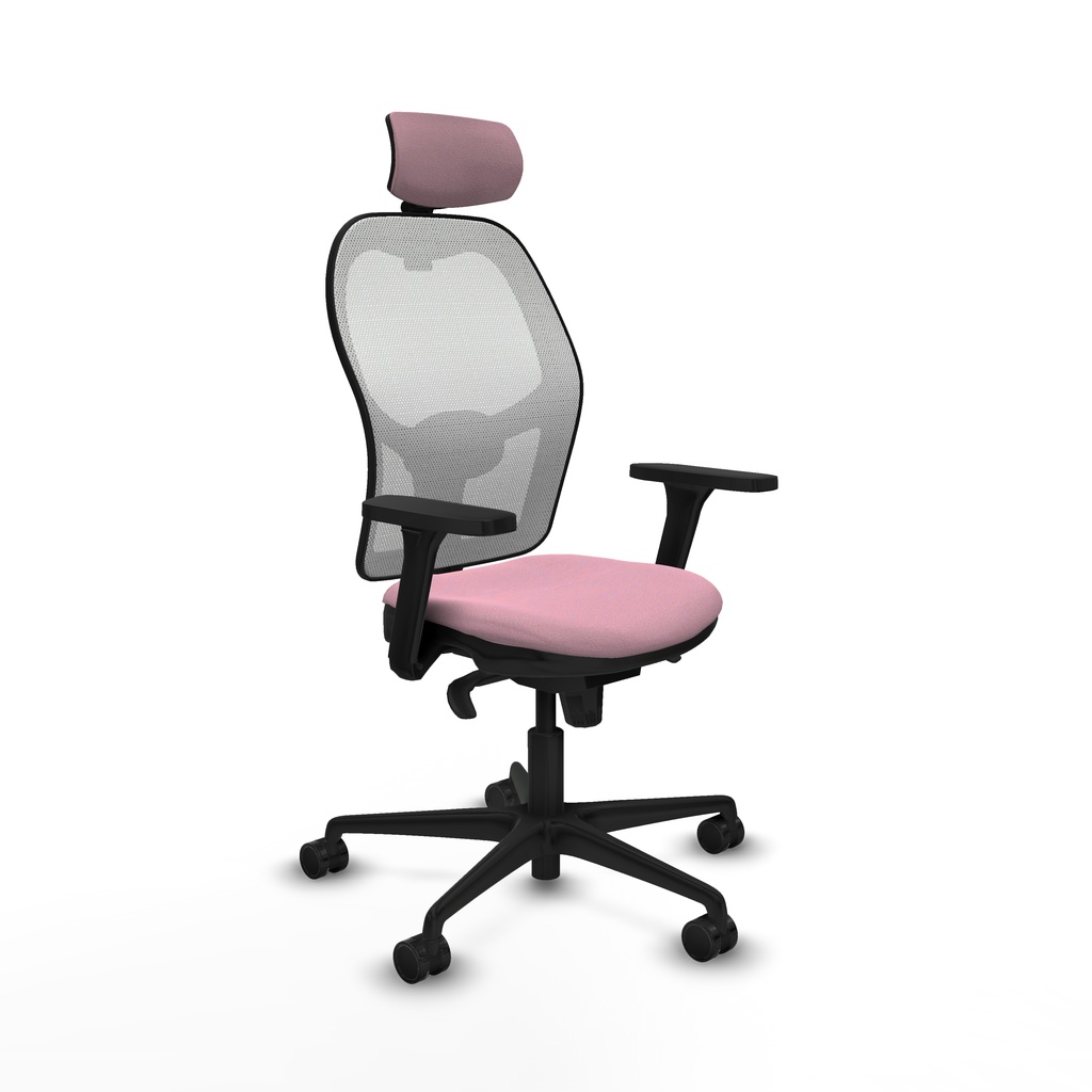 Jorquera sincro malla blanca bali rosa brazos 3D base nailon cabecero 2D ruedas 65mm nailon