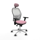 Jorquera sincro malla blanca bali rosa brazos 3D base aluminio cabecero fijo ruedas 65mm engomada
