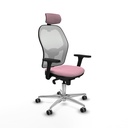 Jorquera sincro malla blanca bali rosa brazos 3D base aluminio cabecero 2D ruedas 65mm engomada