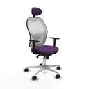 Jorquera sincro malla blanca bali morado brazos 1D base aluminio cabecero fijo ruedas 65mm nailon