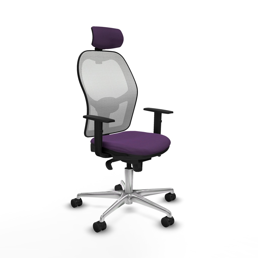 Jorquera sincro malla blanca bali morado brazos 1D base aluminio cabecero 2D ruedas 65mm nailon