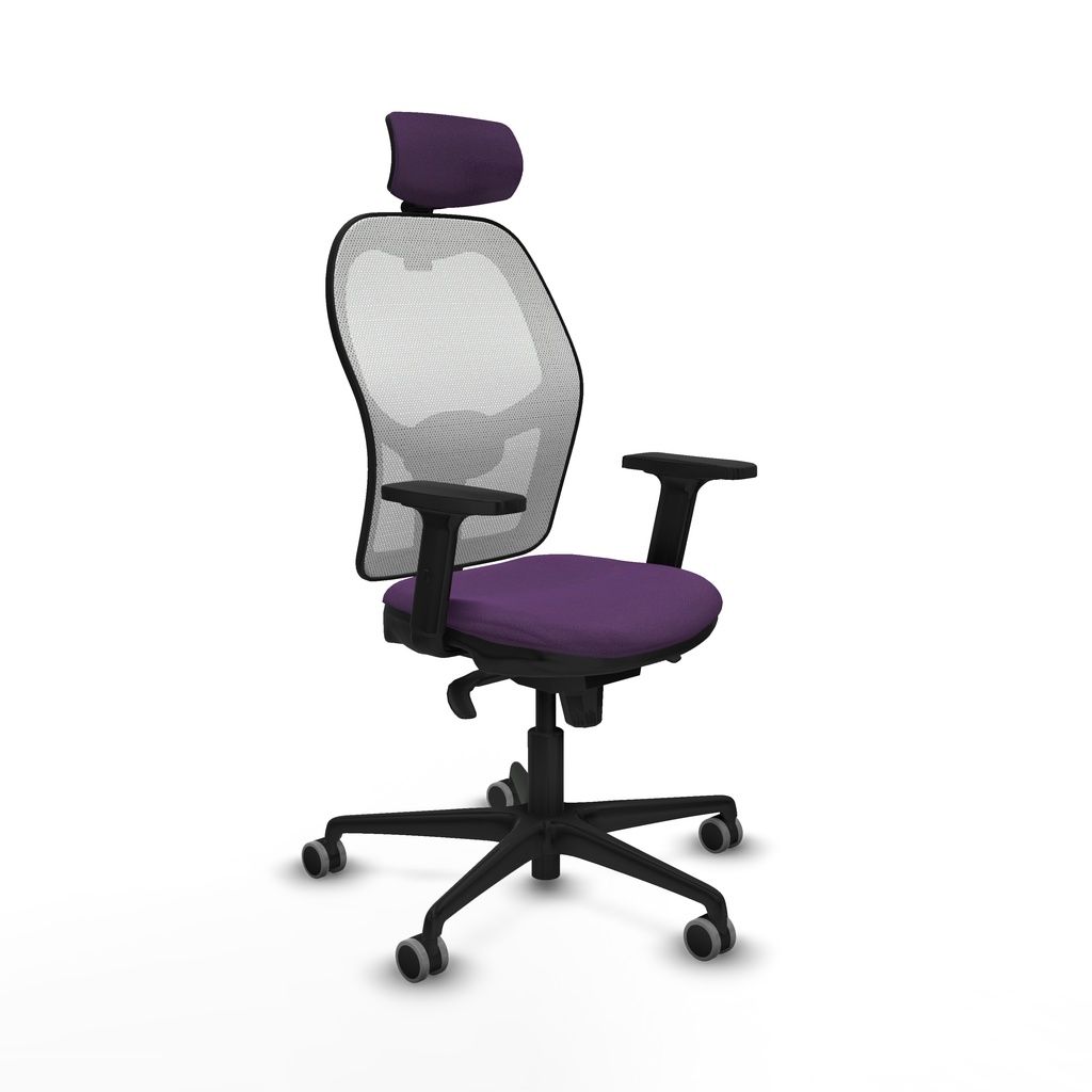 Jorquera sincro malla blanca bali morado brazos 2D base nailon cabecero 2D ruedas 65mm engomada