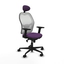 Jorquera sincro malla blanca bali morado brazos 2D base nailon cabecero fijo ruedas 65mm nailon