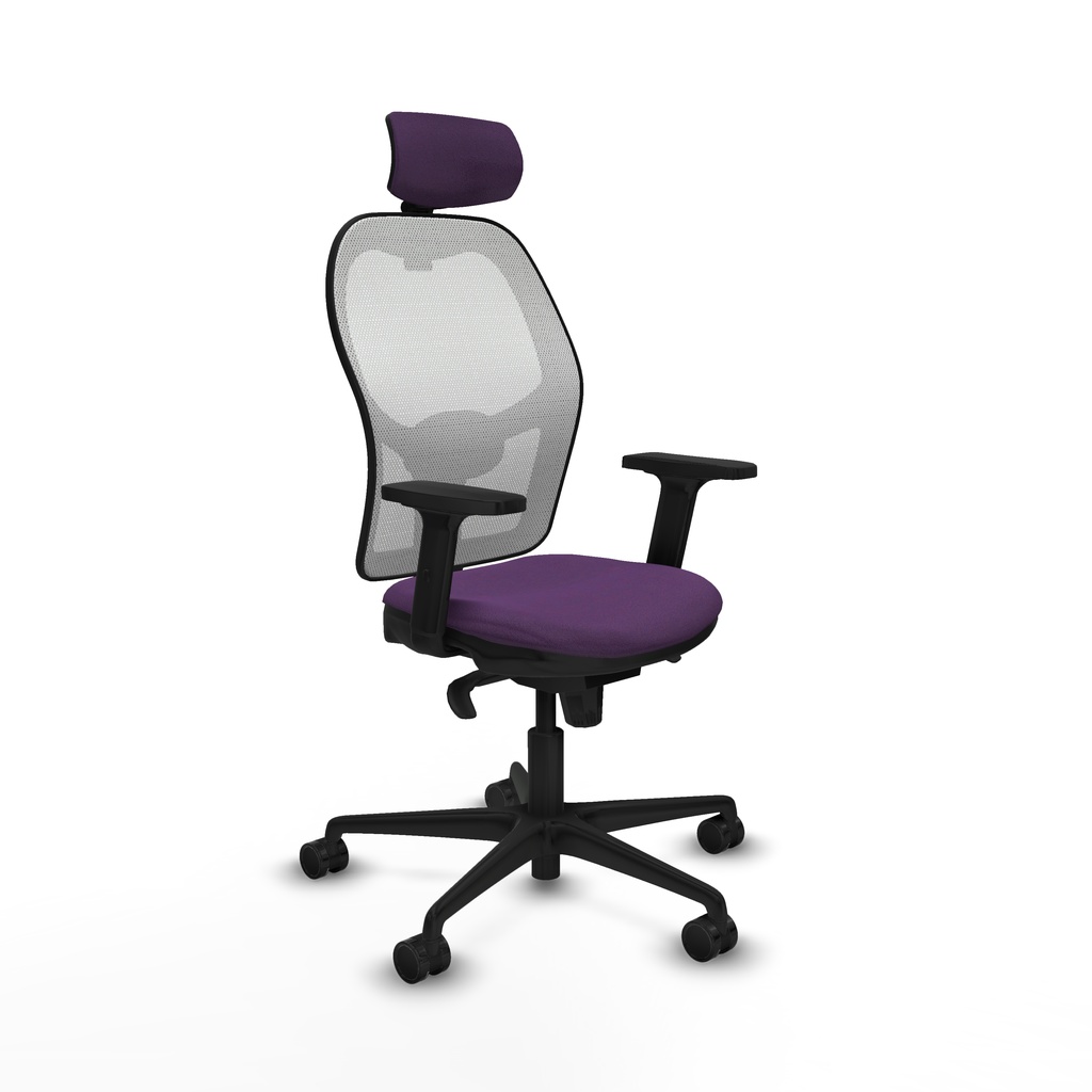Jorquera sincro malla blanca bali morado brazos 2D base nailon cabecero 2D ruedas 65mm nailon