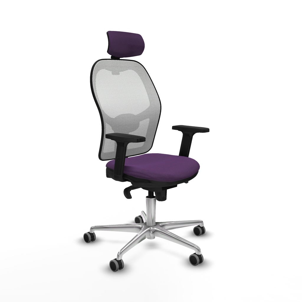 Jorquera sincro malla blanca bali morado brazos 2D base aluminio cabecero 2D ruedas 65mm engomada