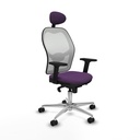 Jorquera sincro malla blanca bali morado brazos 2D base aluminio cabecero fijo ruedas 65mm nailon