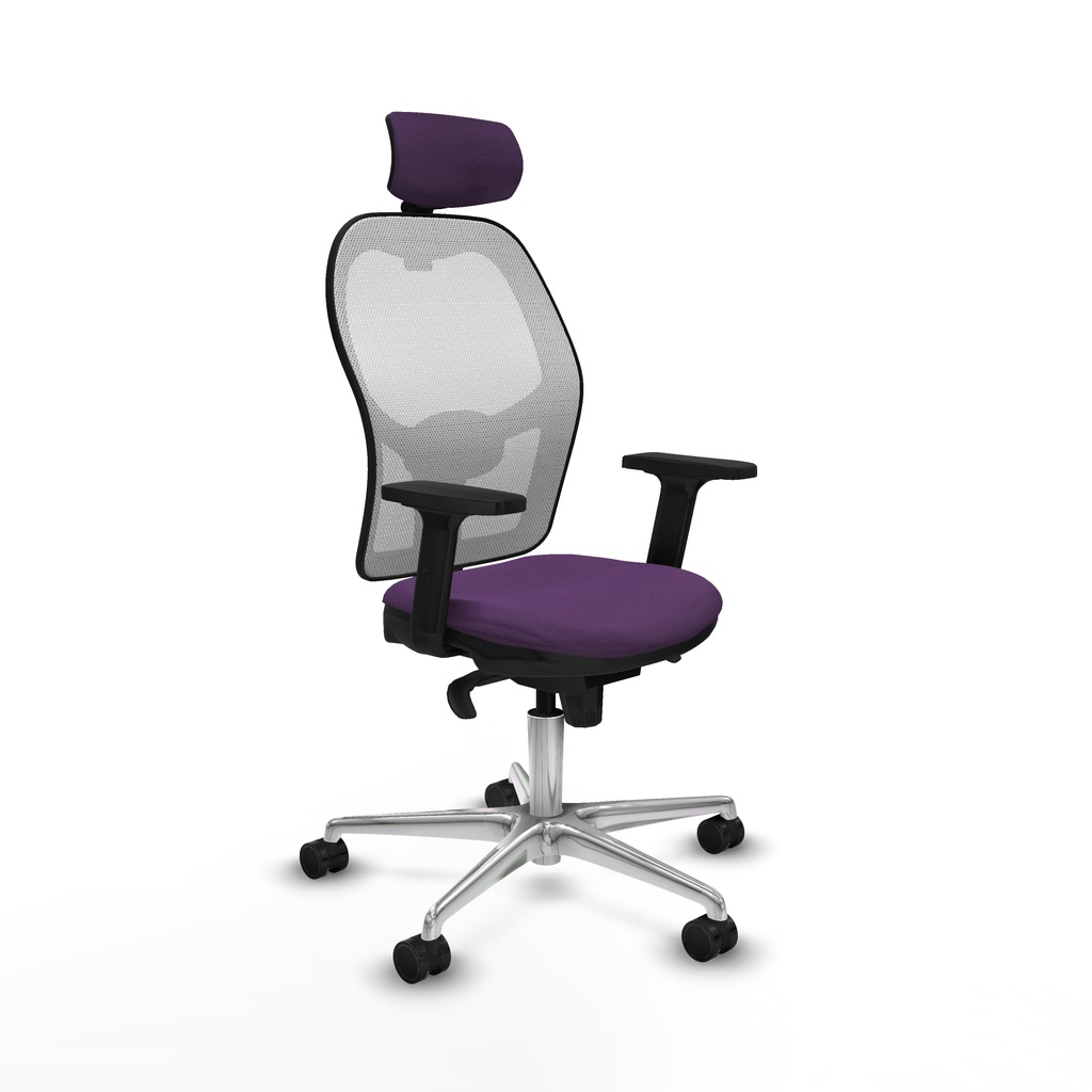 Jorquera sincro malla blanca bali morado brazos 2D base aluminio cabecero 2D ruedas 65mm nailon