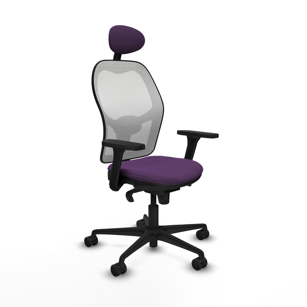 Jorquera sincro malla blanca bali morado brazos 3D base nailon cabecero fijo ruedas 65mm nailon