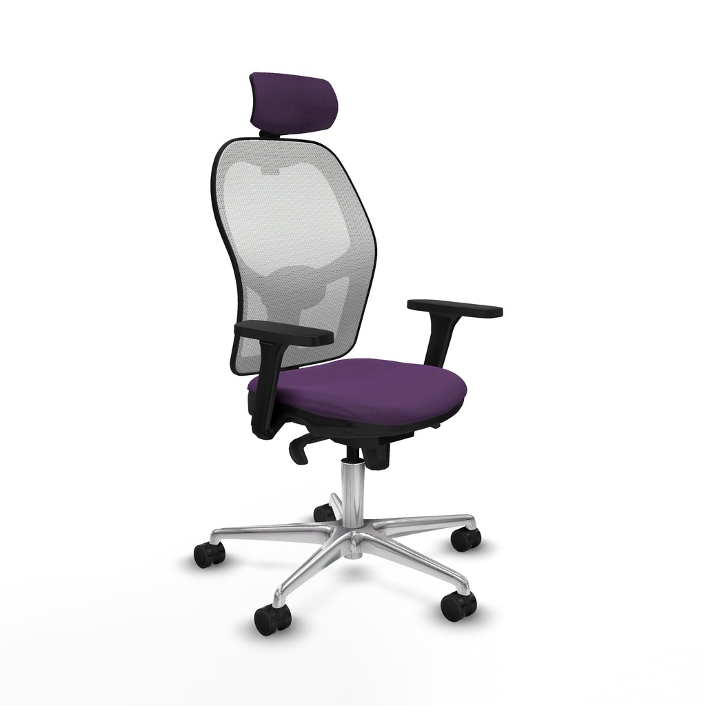 Jorquera sincro malla blanca bali morado brazos 3D base aluminio cabecero 2D ruedas 65mm nailon