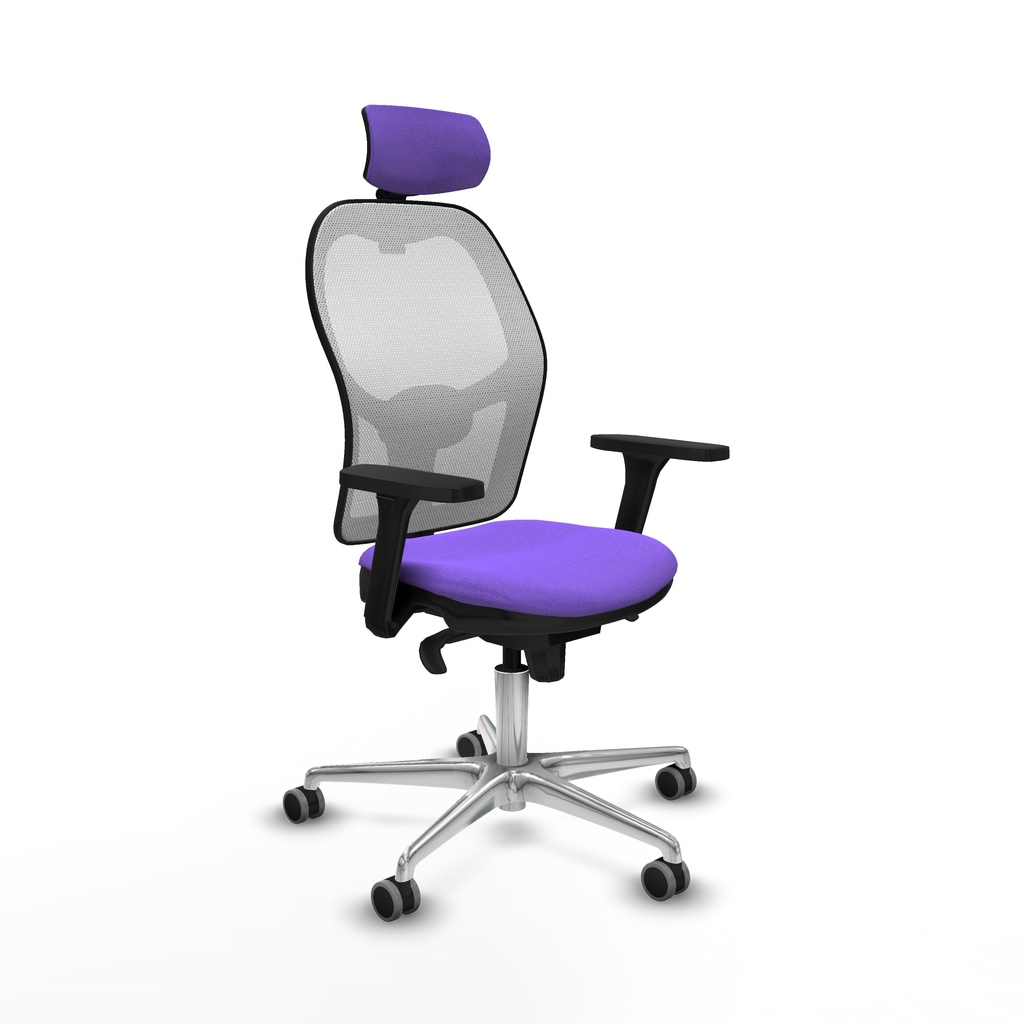 Jorquera sincro malla blanca bali lila brazos 3D base aluminio cabecero 2D ruedas 65mm engomada