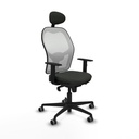 Jorquera sincro malla blanca bali negro brazos 1D base nailon cabecero fijo ruedas 65mm engomada