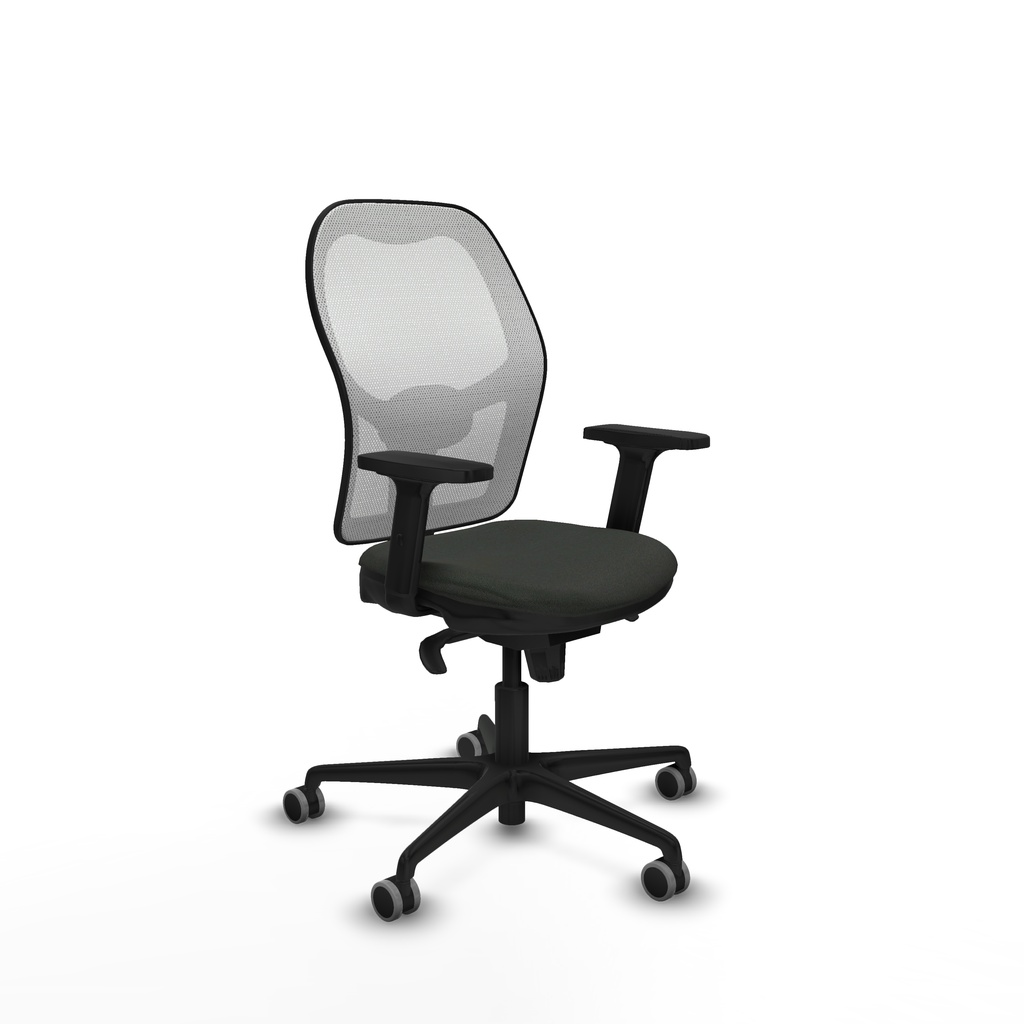 Jorquera sincro malla blanca bali negro brazos 2D base nailon  ruedas 65mm engomada