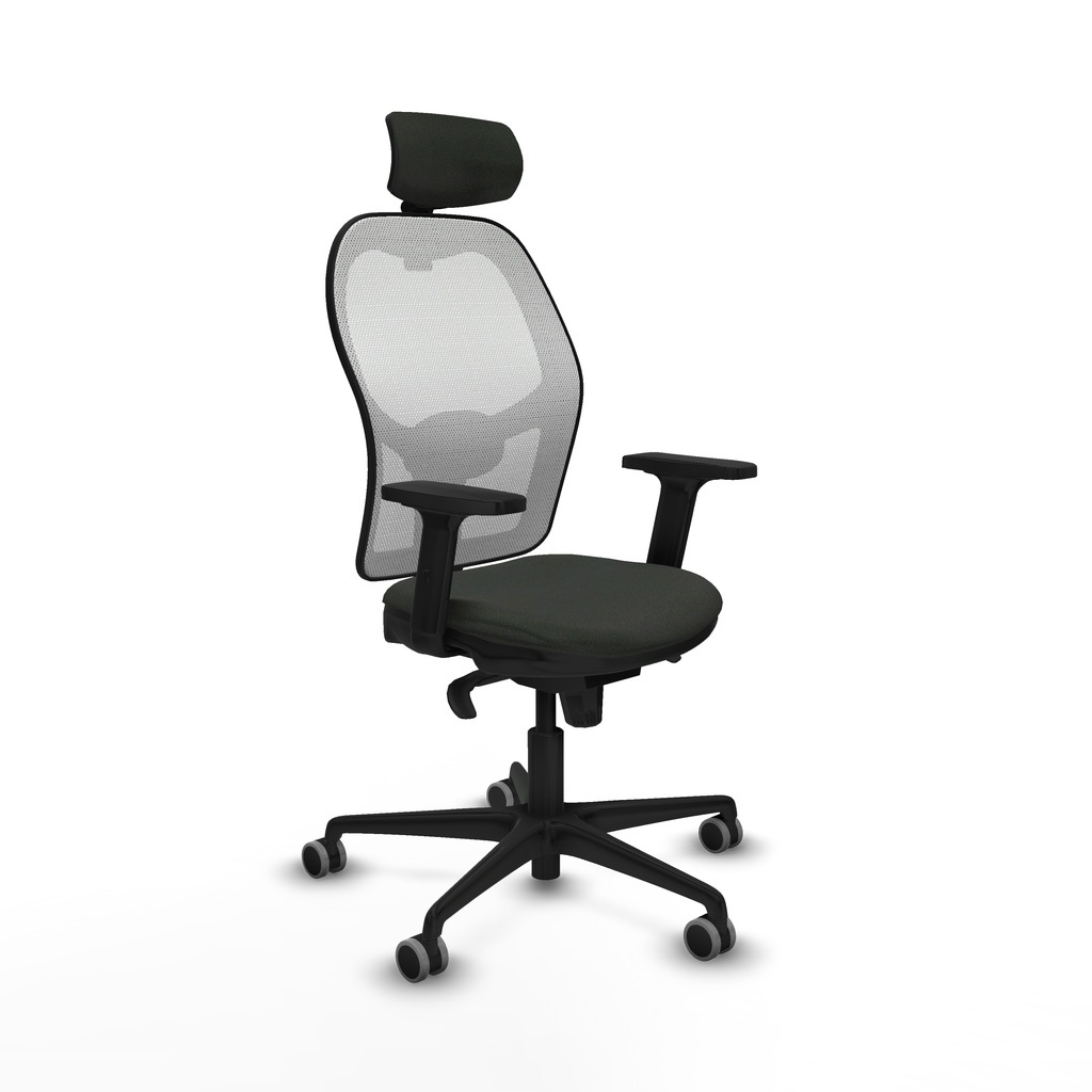 Jorquera sincro malla blanca bali negro brazos 2D base nailon cabecero 2D ruedas 65mm engomada