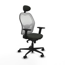 Jorquera sincro malla blanca bali negro brazos 2D base nailon cabecero fijo ruedas 65mm nailon