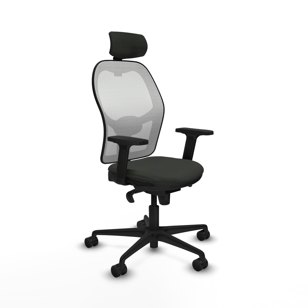 Jorquera sincro malla blanca bali negro brazos 2D base nailon cabecero 2D ruedas 65mm nailon