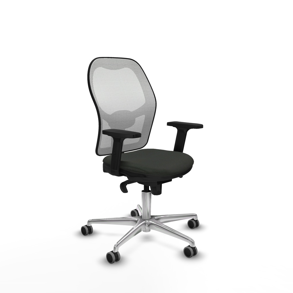 Jorquera sincro malla blanca bali negro brazos 2D base aluminio  ruedas 65mm engomada
