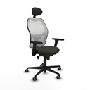 Jorquera sincro malla blanca bali negro brazos 3D base nailon cabecero fijo ruedas 65mm engomada