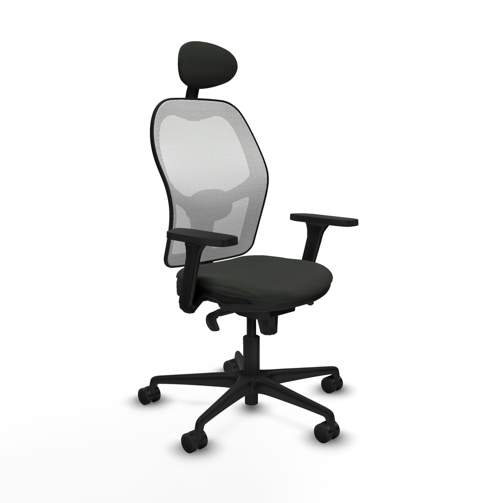 Jorquera sincro malla blanca bali negro brazos 3D base nailon cabecero fijo ruedas 65mm nailon