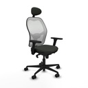 Jorquera sincro malla blanca bali negro brazos 3D base nailon cabecero fijo ruedas 65mm nailon