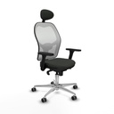 Jorquera sincro malla blanca bali negro brazos 3D base aluminio cabecero fijo ruedas 65mm engomada