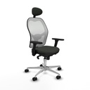 Jorquera sincro malla blanca bali negro brazos 3D base aluminio cabecero fijo ruedas 65mm nailon