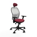 Jorquera sincro malla blanca bali granate brazos 3D base nailon cabecero fijo ruedas 65mm nailon