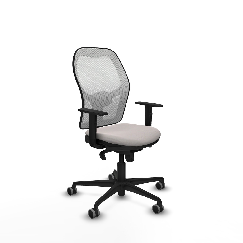 Jorquera sincro malla blanca similpiel blanco brazos 1D base nailon  ruedas 65mm engomada