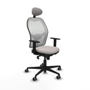 Jorquera sincro malla blanca similpiel blanco brazos 1D base nailon cabecero fijo ruedas 65mm engomada