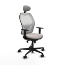 Jorquera sincro malla blanca similpiel blanco brazos 1D base nailon cabecero fijo ruedas 65mm nailon