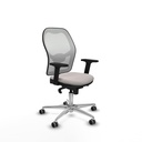 Jorquera sincro malla blanca similpiel blanco brazos 2D base aluminio  ruedas 65mm engomada