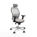 Jorquera sincro malla blanca similpiel blanco brazos 2D base aluminio cabecero 2D ruedas 65mm engomada