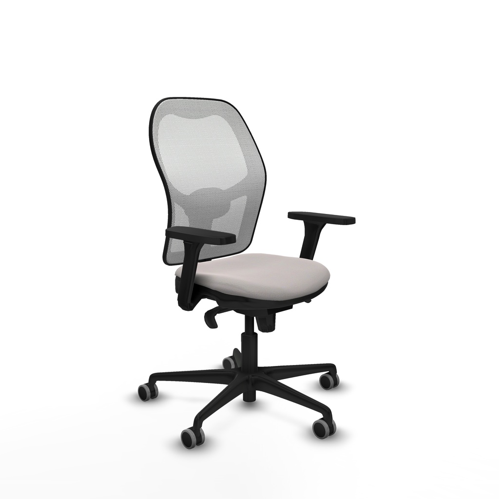 Jorquera sincro malla blanca similpiel blanco brazos 3D base nailon  ruedas 65mm engomada
