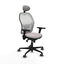 Jorquera sincro malla blanca similpiel blanco brazos 3D base nailon cabecero fijo ruedas 65mm engomada