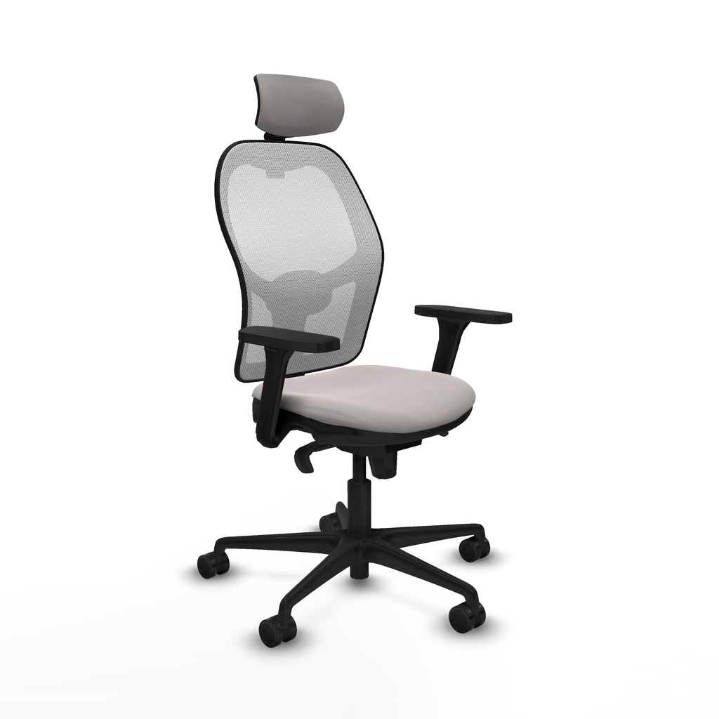 Jorquera sincro malla blanca similpiel blanco brazos 3D base nailon cabecero 2D ruedas 65mm nailon