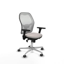 Jorquera sincro malla blanca similpiel blanco brazos 3D base aluminio  ruedas 65mm engomada