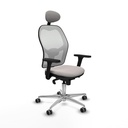 Jorquera sincro malla blanca similpiel blanco brazos 3D base aluminio cabecero fijo ruedas 65mm engomada