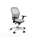 Jorquera sincro malla blanca similpiel blanco brazos 3D base aluminio  ruedas 65mm nailon