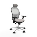 Jorquera sincro malla blanca similpiel blanco brazos 3D base aluminio cabecero 2D ruedas 65mm nailon
