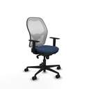 Jorquera sincro malla blanca similpiel azul marino brazos 1D base nailon  ruedas 65mm nailon