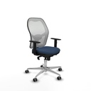 Jorquera sincro malla blanca similpiel azul marino brazos 1D base aluminio  ruedas 65mm engomada