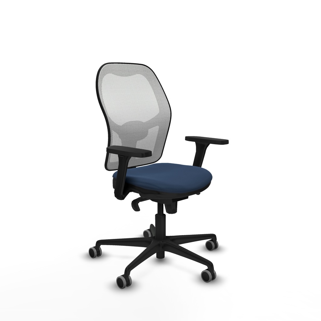Jorquera sincro malla blanca similpiel azul marino brazos 3D base nailon  ruedas 65mm engomada