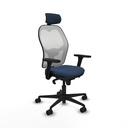 Jorquera sincro malla blanca similpiel azul marino brazos 3D base nailon cabecero 2D ruedas 65mm nailon