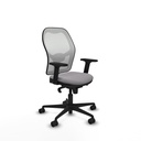 Jorquera sincro malla blanca similpiel gris brazos 2D base nailon  ruedas 65mm nailon