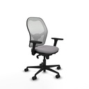 Jorquera sincro malla blanca similpiel gris brazos 3D base nailon  ruedas 65mm nailon