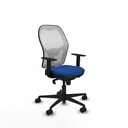 Jorquera sincro malla blanca similpiel azul brazos 1D base nailon  ruedas 65mm nailon