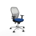 Jorquera sincro malla blanca similpiel azul brazos 1D base aluminio  ruedas 65mm engomada