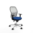 Jorquera sincro malla blanca similpiel azul brazos 1D base aluminio  ruedas 65mm nailon